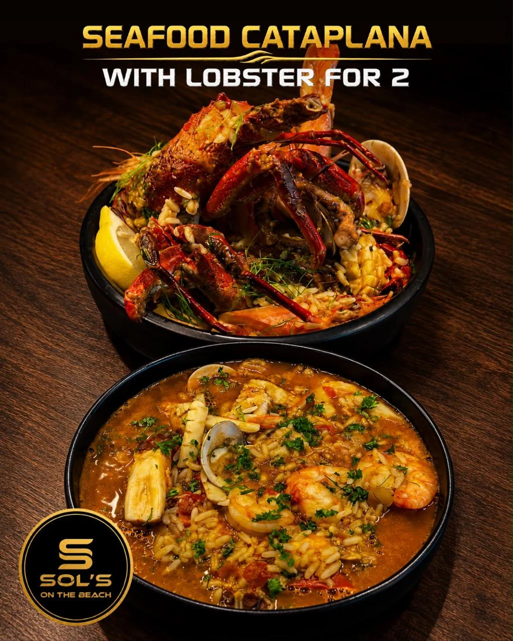 Seafood Cataplana with Lobster for 2 at Sol's On The Beach